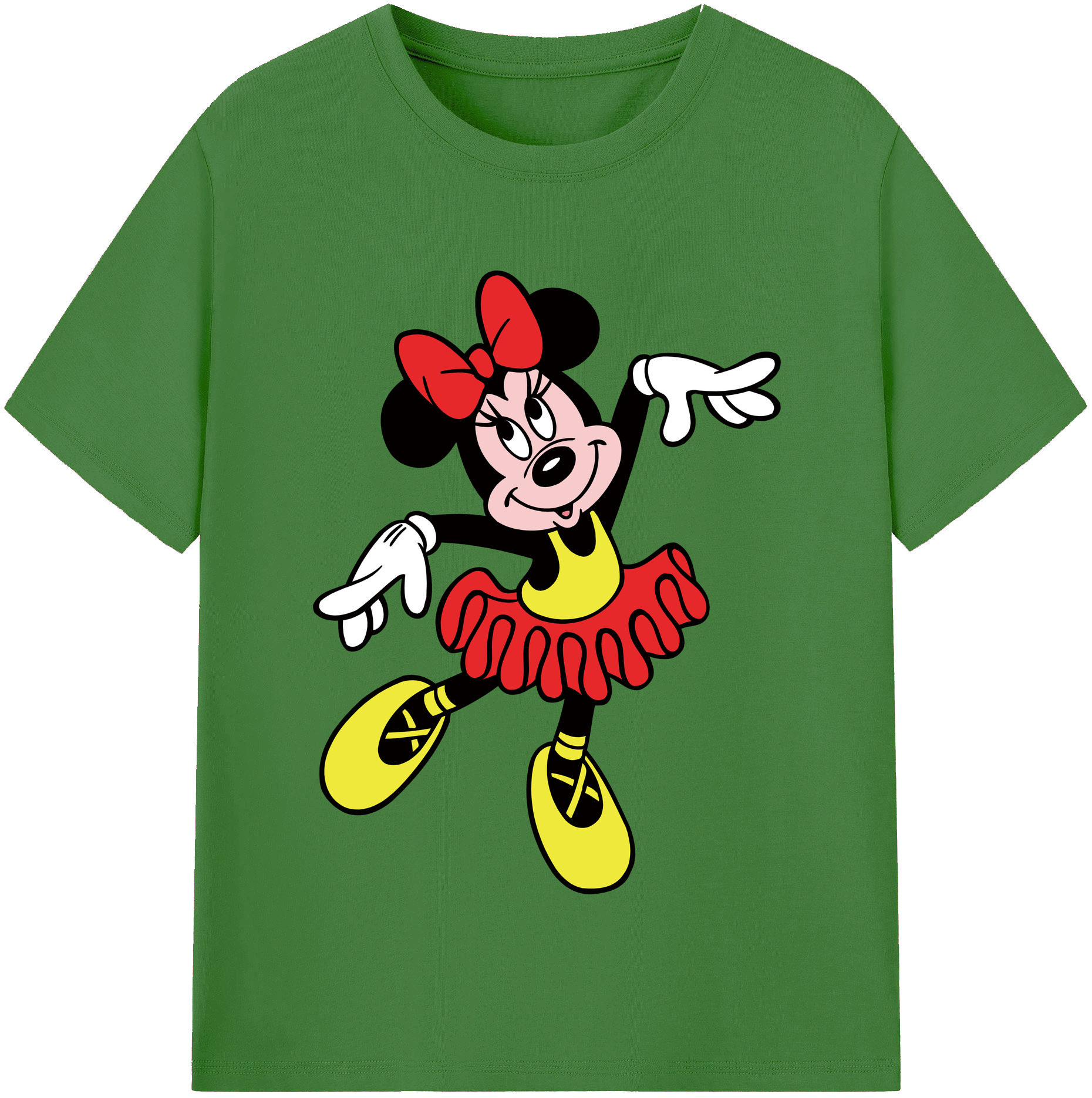 （画像用） ミッキーマウス Mickey Mouse レディースカジュアルプリントTシャツ（綿100％）